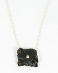 See Real Flowers, Dark Leather Talisman Necklace