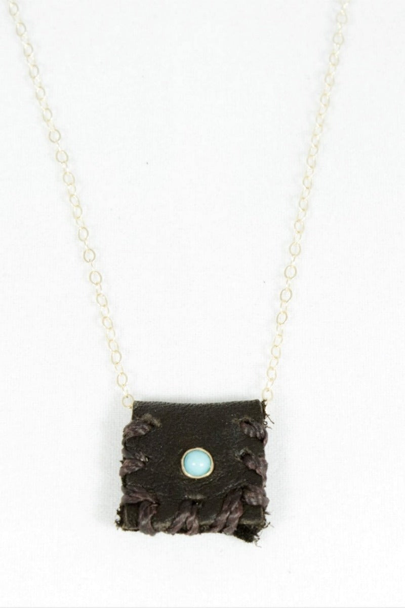 See Real Flowers, Dark Leather Talisman Necklace