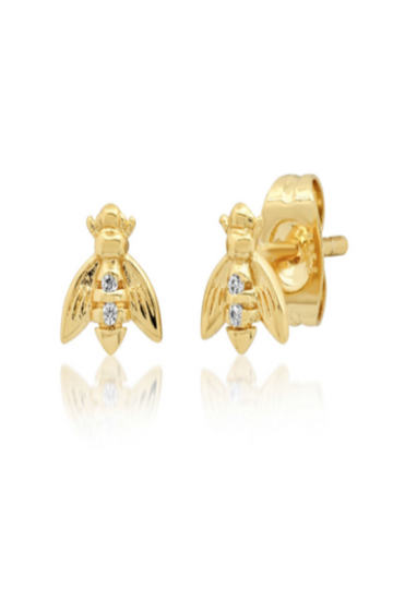 TAI, Bee Stud with CZ Accent Earrings