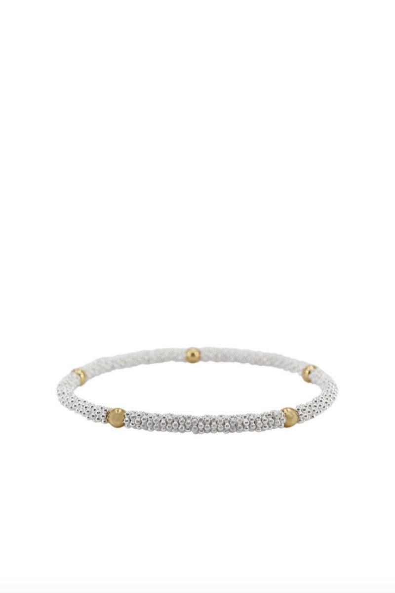 Silver Daisy and Gold Ball Bracelet