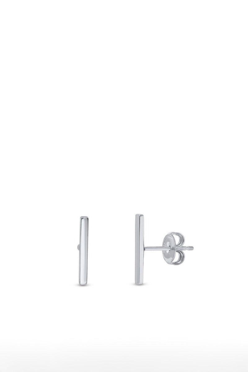 Silver Bar Stud Earrings