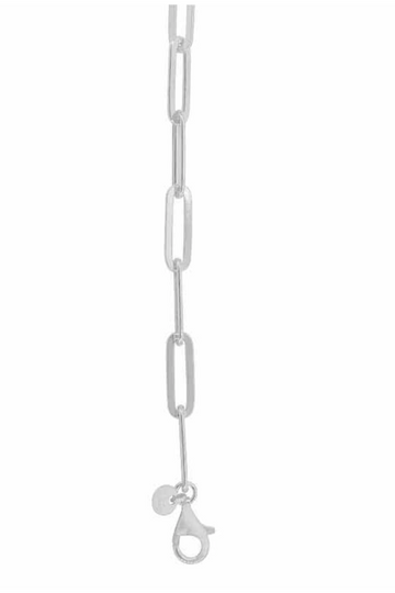 Silver Paperclip Chain Bracelet- 7.5"