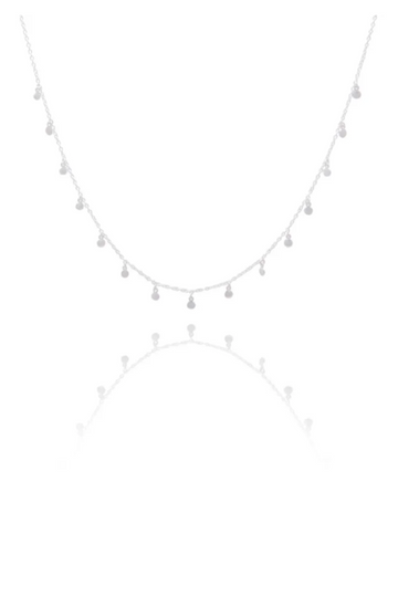 The Makery, Sterling Silver Necklace with 15 Tiny Discs