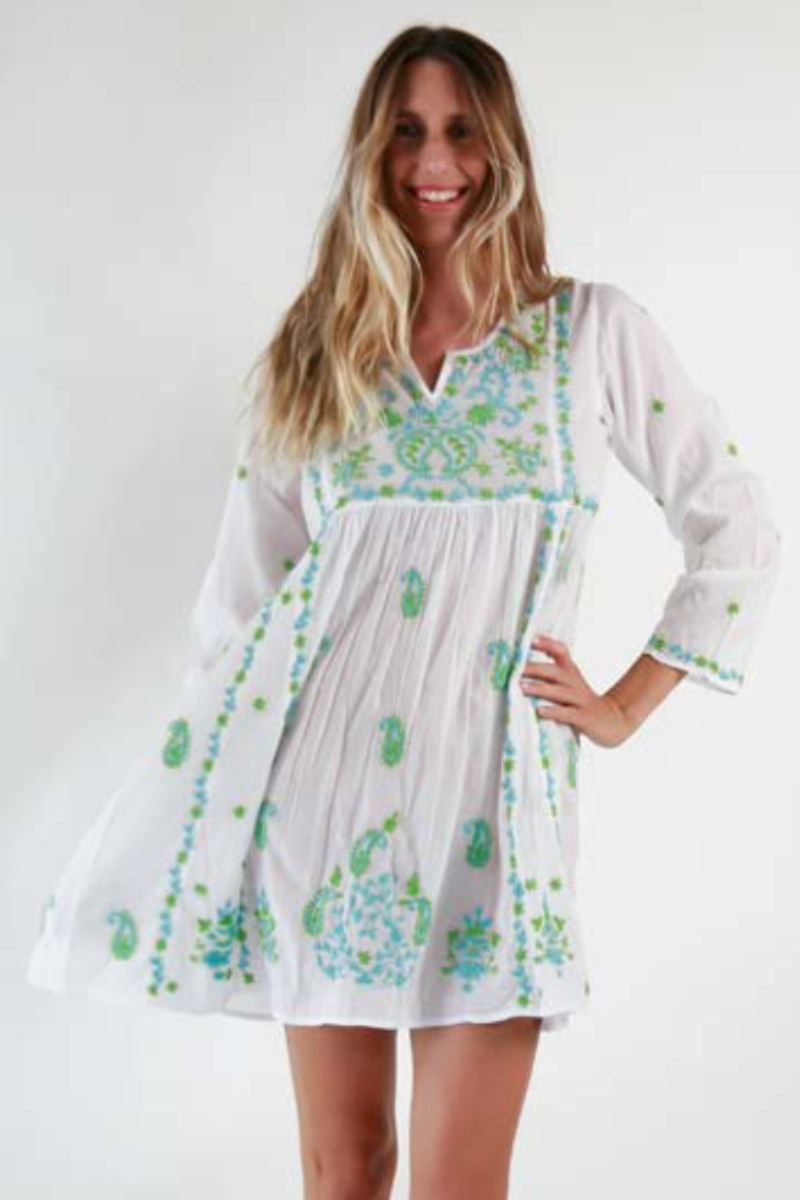 Delfina, Katmandu Short Kaftan- Mint