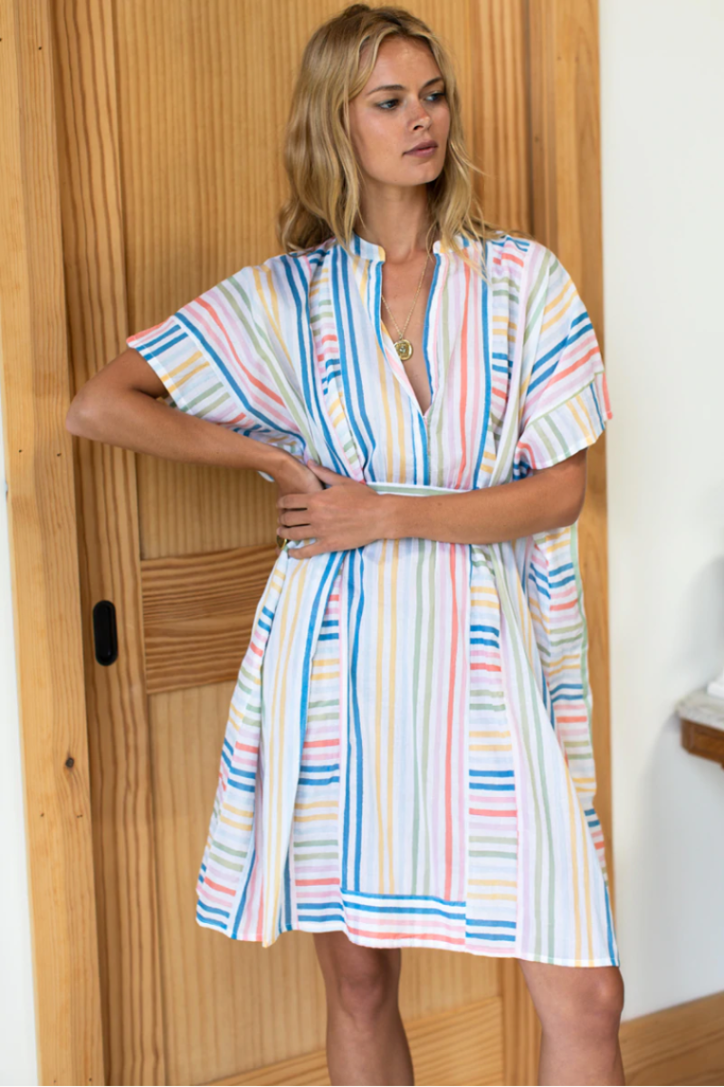 Emerson Fry, Short Rainbow Stripe Caftan