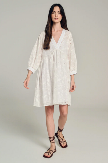Devotion, Sifnos Tunic Dress- White Embroidery