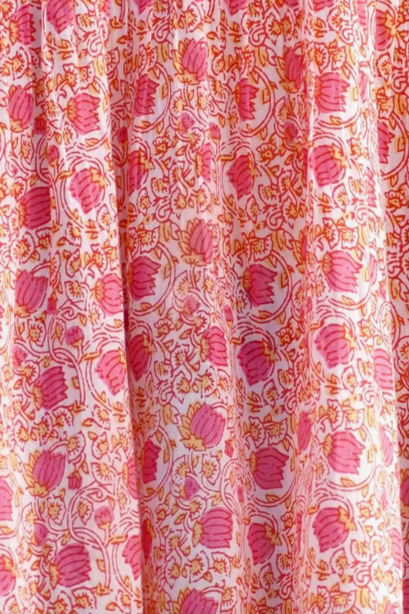 Dolma, Alya Floral Top- Ivory Pink