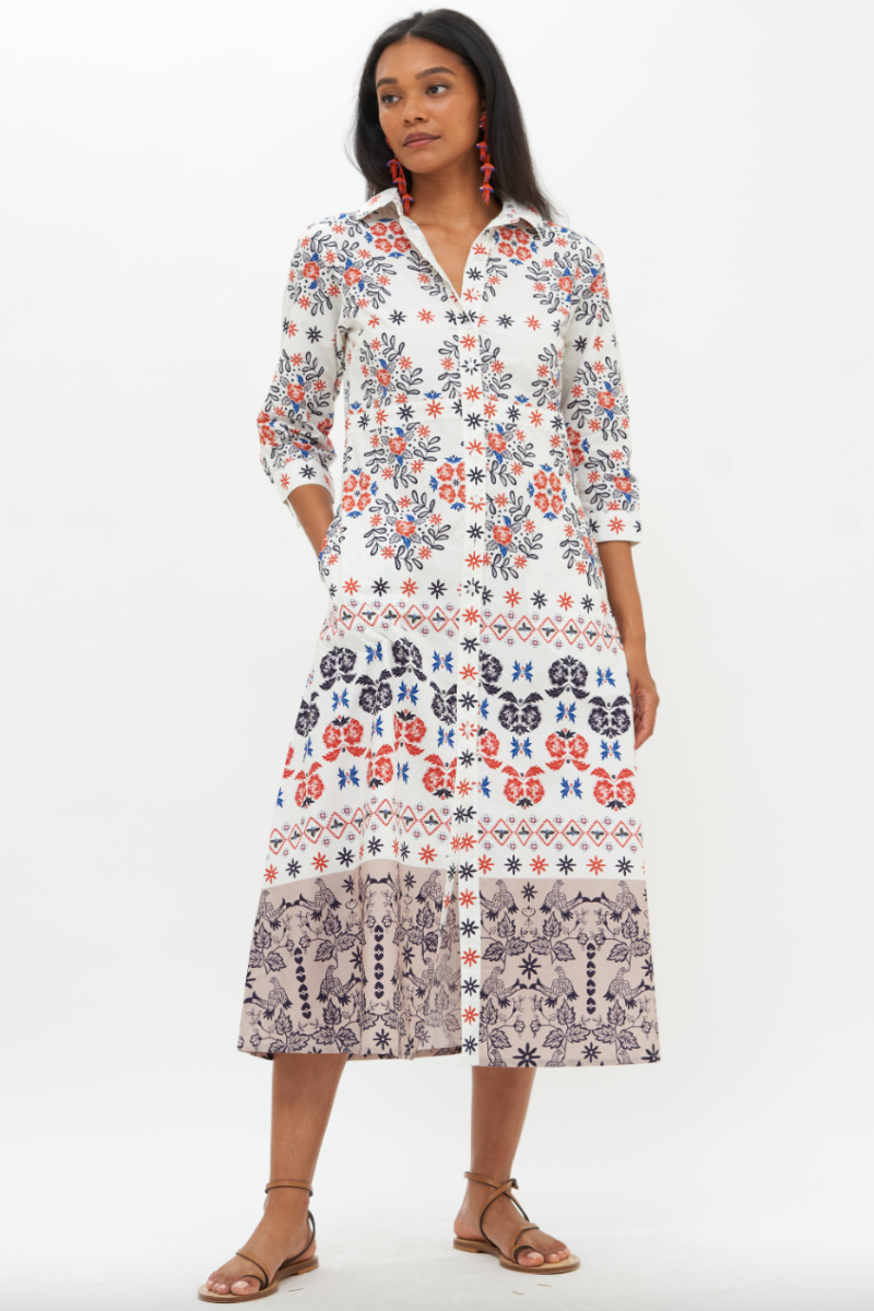 Oliphant, Midi Shirt Dress- Navy Paradiso