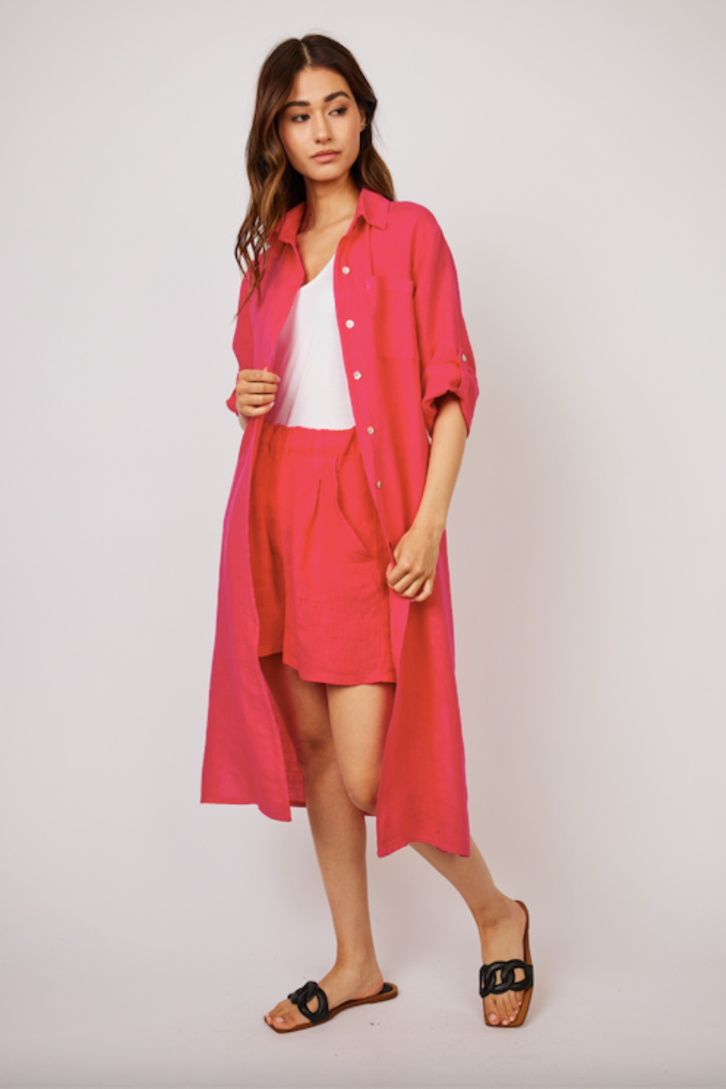 Pistache, Maxi Linen Blouse Dress