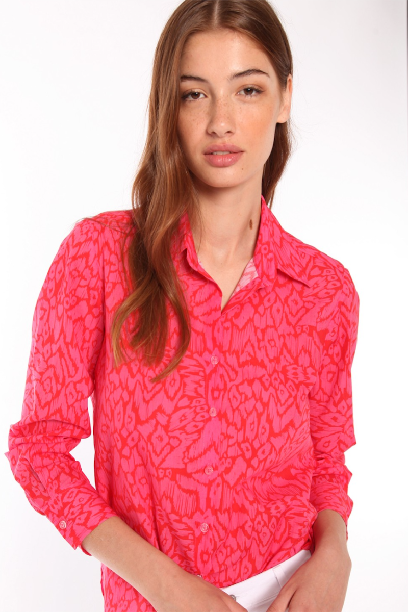 Vilagallo, Gaby Shirt- Ikat Pink Red