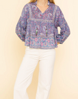 Bell, Stella Top- Purple Floral