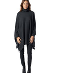 Cashmere T-Neck Swing Poncho