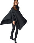 Cashmere T-Neck Swing Poncho