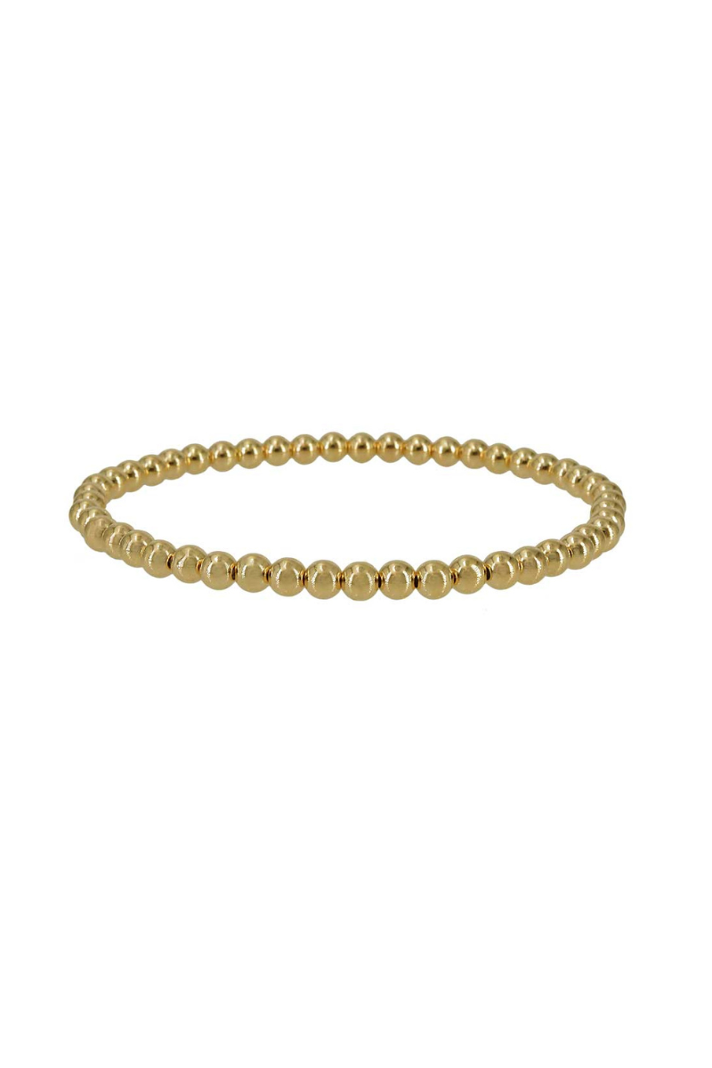 Gold 4mm Ball Beaded Bracelet