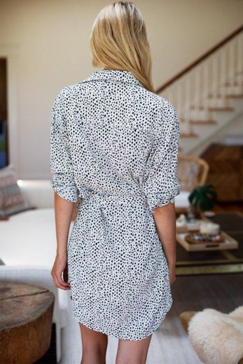 Emerson Fry, Black and White Cheetah Shirt Dress