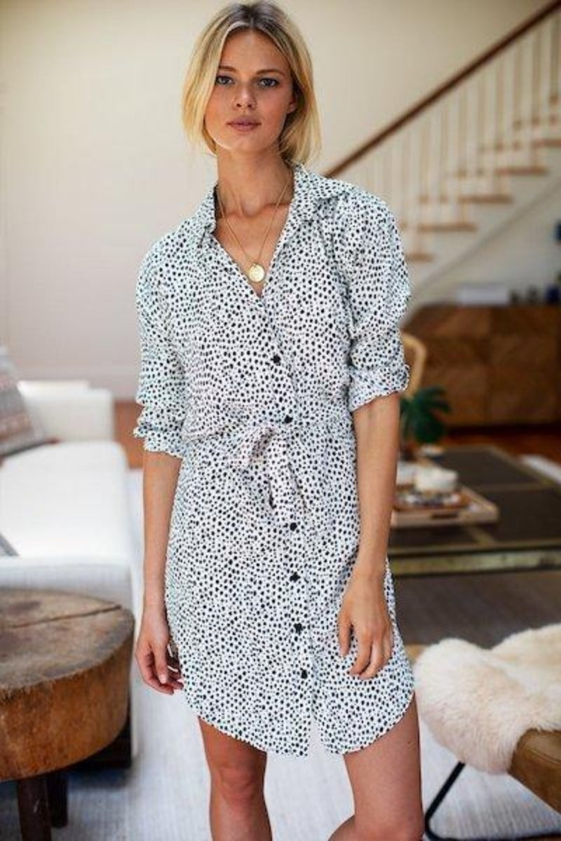 Emerson Fry, Black and White Cheetah Shirt Dress