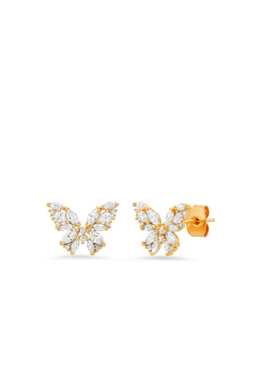 TAI, Butterfly CZ Stud Earrings