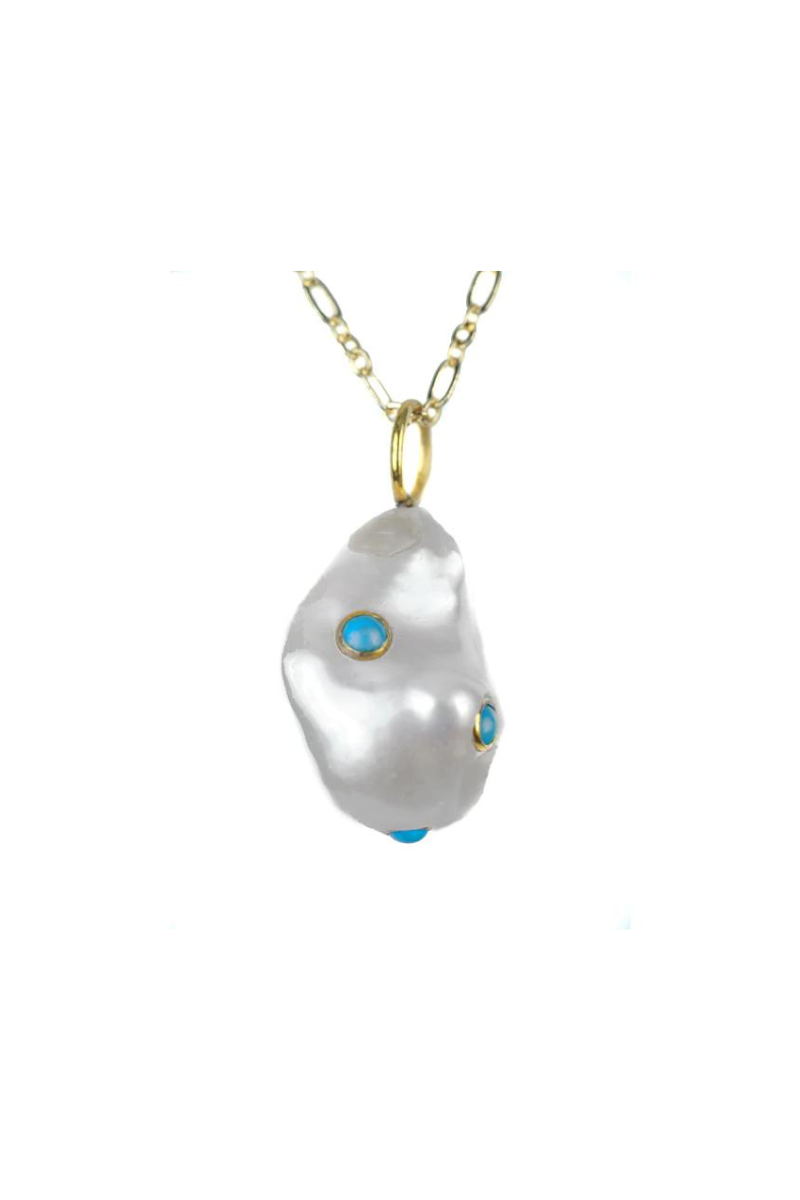 Sissy Yates Designs, Fiji Pearl Necklace- Turquoise